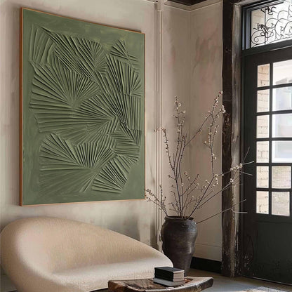 Sage Green – Sage and Green Abstract Minimalist Wall Art | Textured Painting, view 2