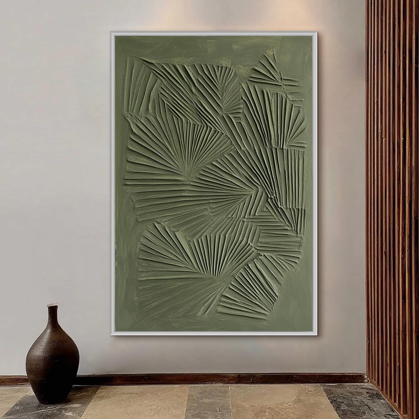 Sage Green – Sage and Green Abstract Minimalist Wall Art | Textured Painting, view 1