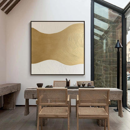 Gold Textured Abstract Minimalist Wall Art