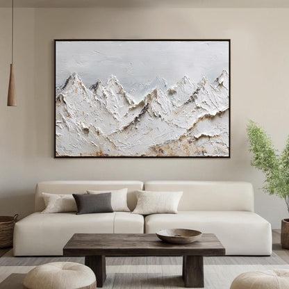 White Textured Mountain Wall Art