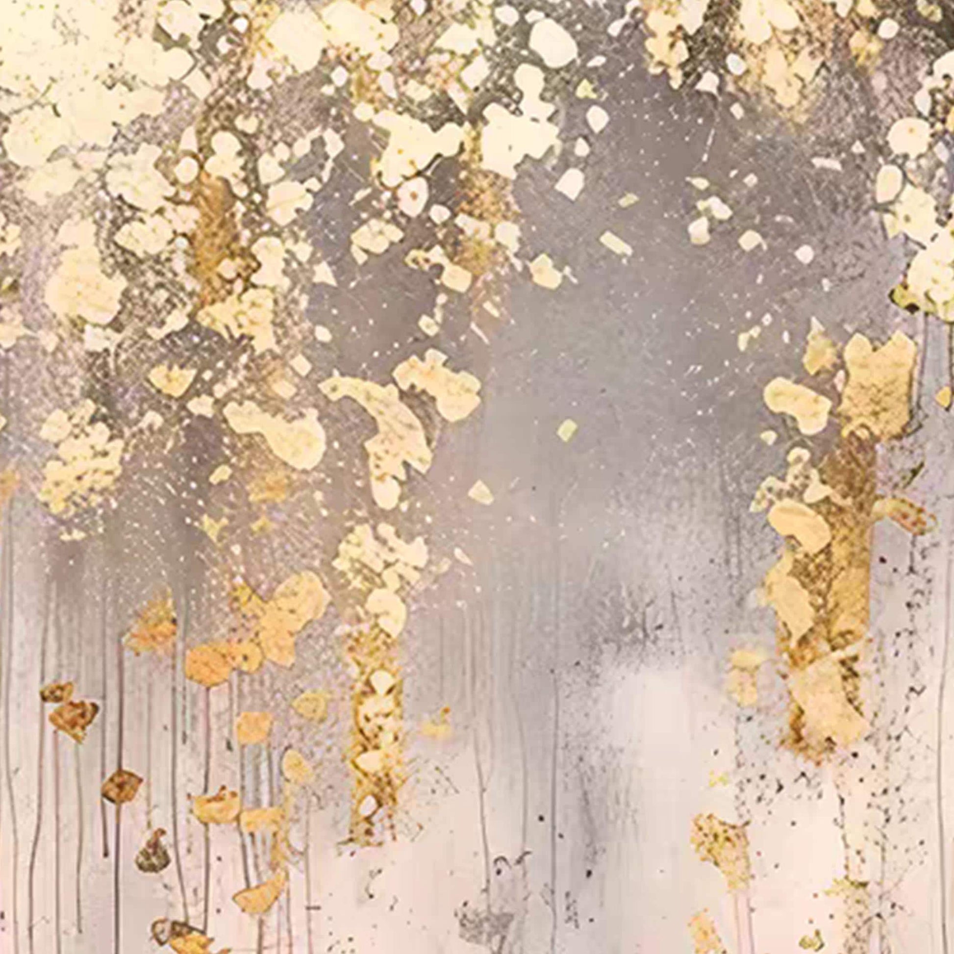 Oversized Gold Leaf – Oversized Gold and Grey Botanical Leaf Wall Art | Wabi-Sabi Textured Hand-Painted Painting, view 5