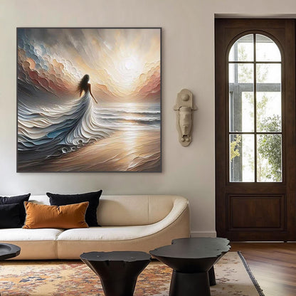 Coastal Impasto Beach Seascape Wall Art