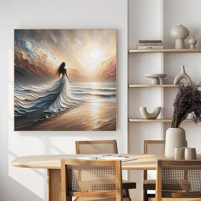 Coastal Impasto Beach Seascape Wall Art