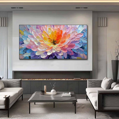 Colorful Boho Impasto Floral Wall Art