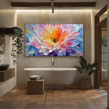 Colorful Boho Impasto Floral Wall Art