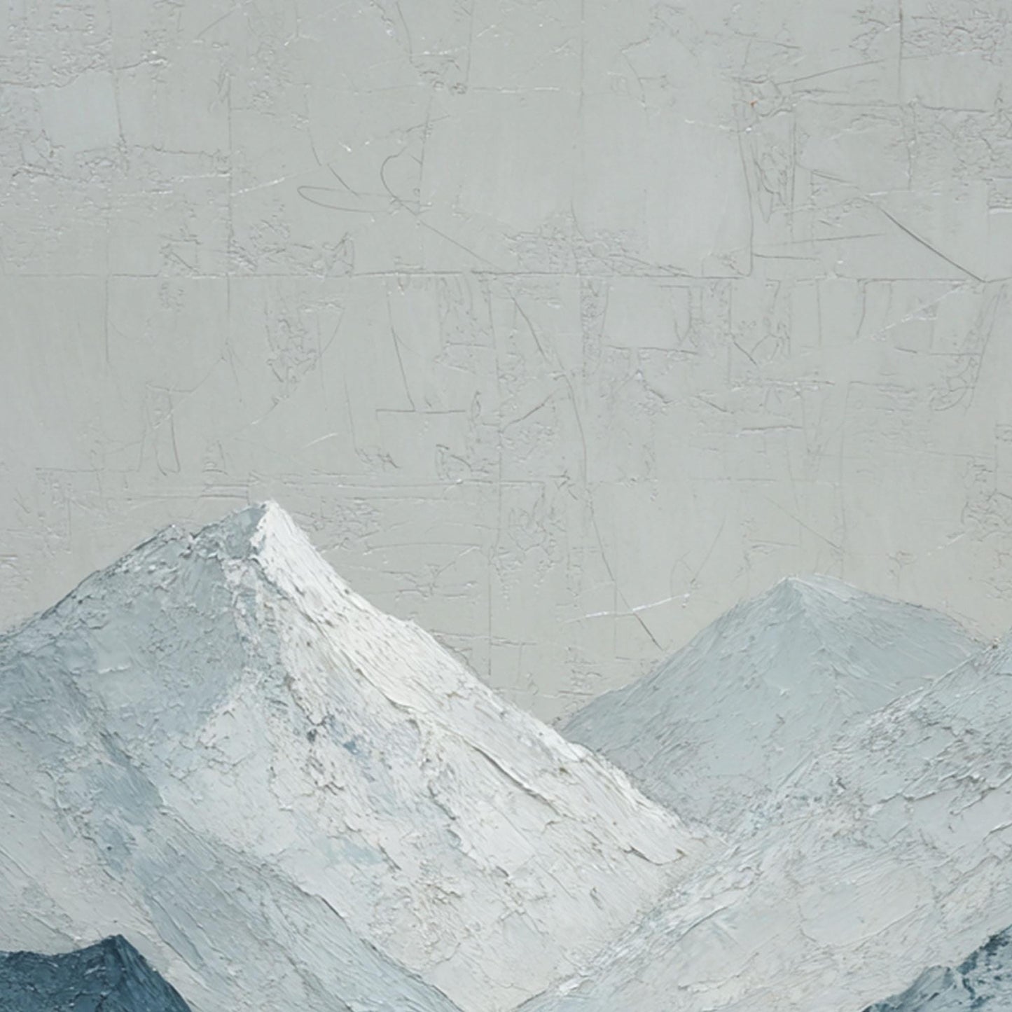 Blue and Grey Minimalist Impasto River Landscape Wall Art
