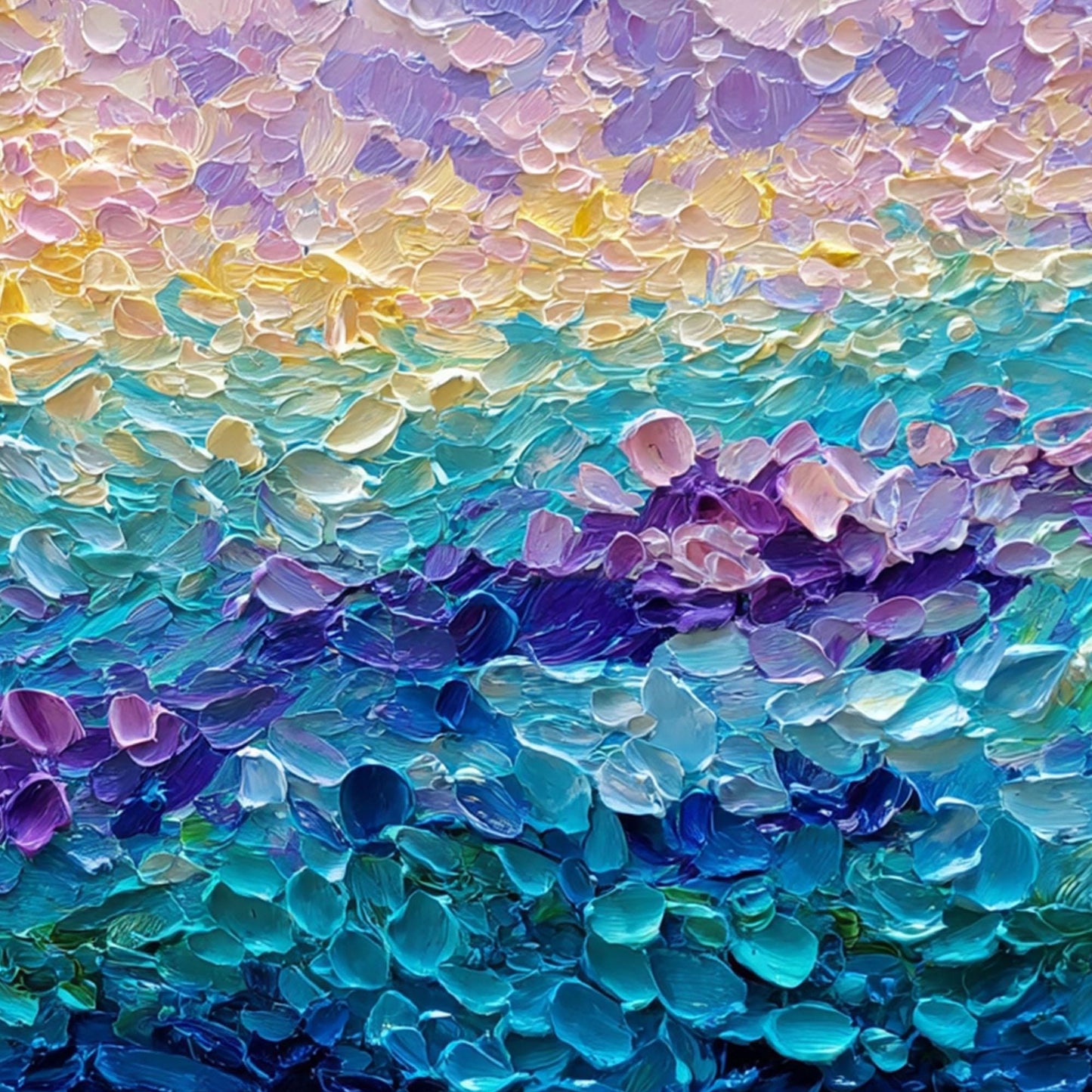 Abstract Textured Seascape Wall Art