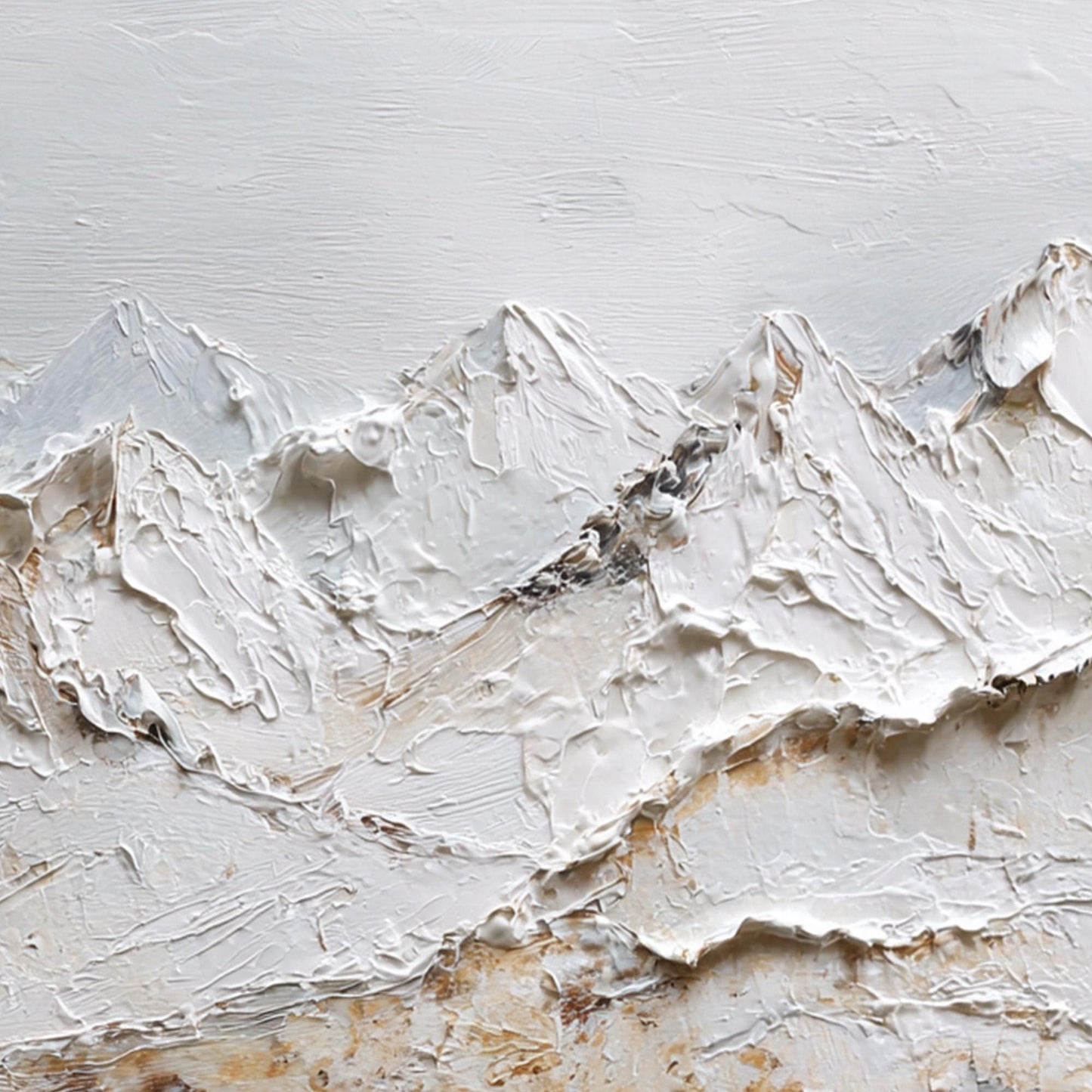 White Textured Mountain Wall Art
