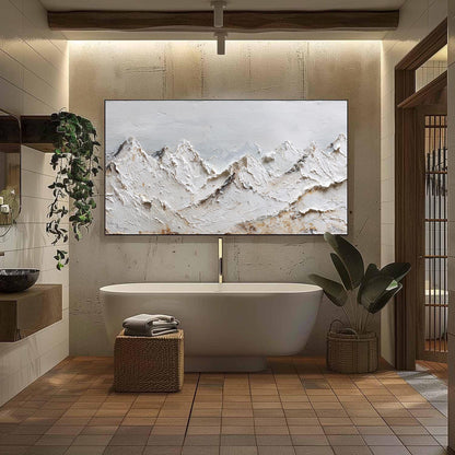 White Textured Mountain Wall Art