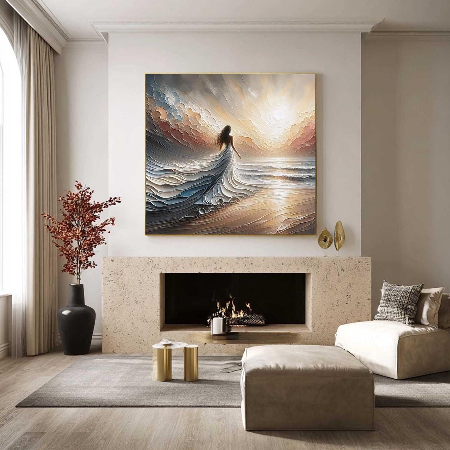 Coastal Impasto Beach Seascape Wall Art