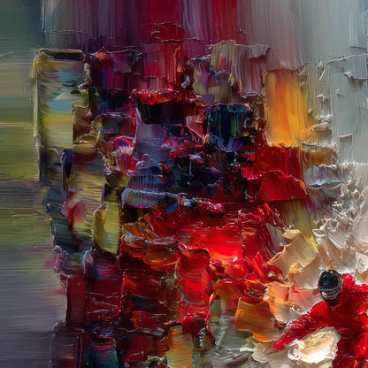 Colorful Impasto Abstract Wall Art