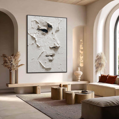 White – White Figurative Figure Portrait Wall Art | Wabi-Sabi Impasto Painting, view 2