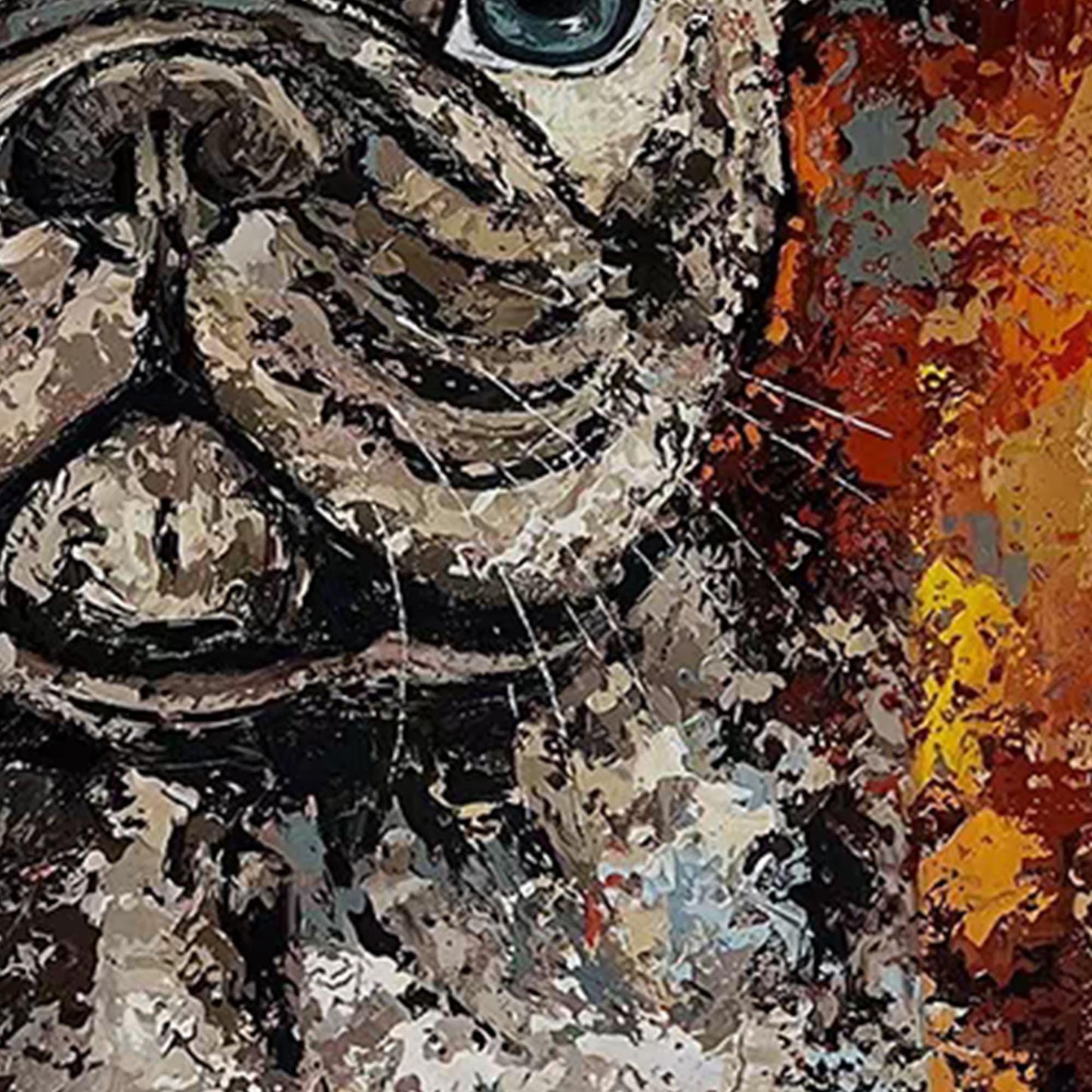 Colorful Abstract Impasto Dog Animal Wall Art – Colorful French Bulldog Painting, Textured Dog Art on Canvas, Impasto Pet Portrait, Modern Animal Wall Art,Palette Knife Art, Dog Lover Gift