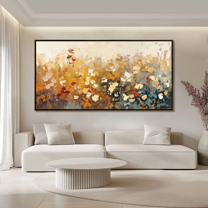 Original – Orange and Yellow Floral Wall Art | Abstract Impasto Oil Painting, view 1