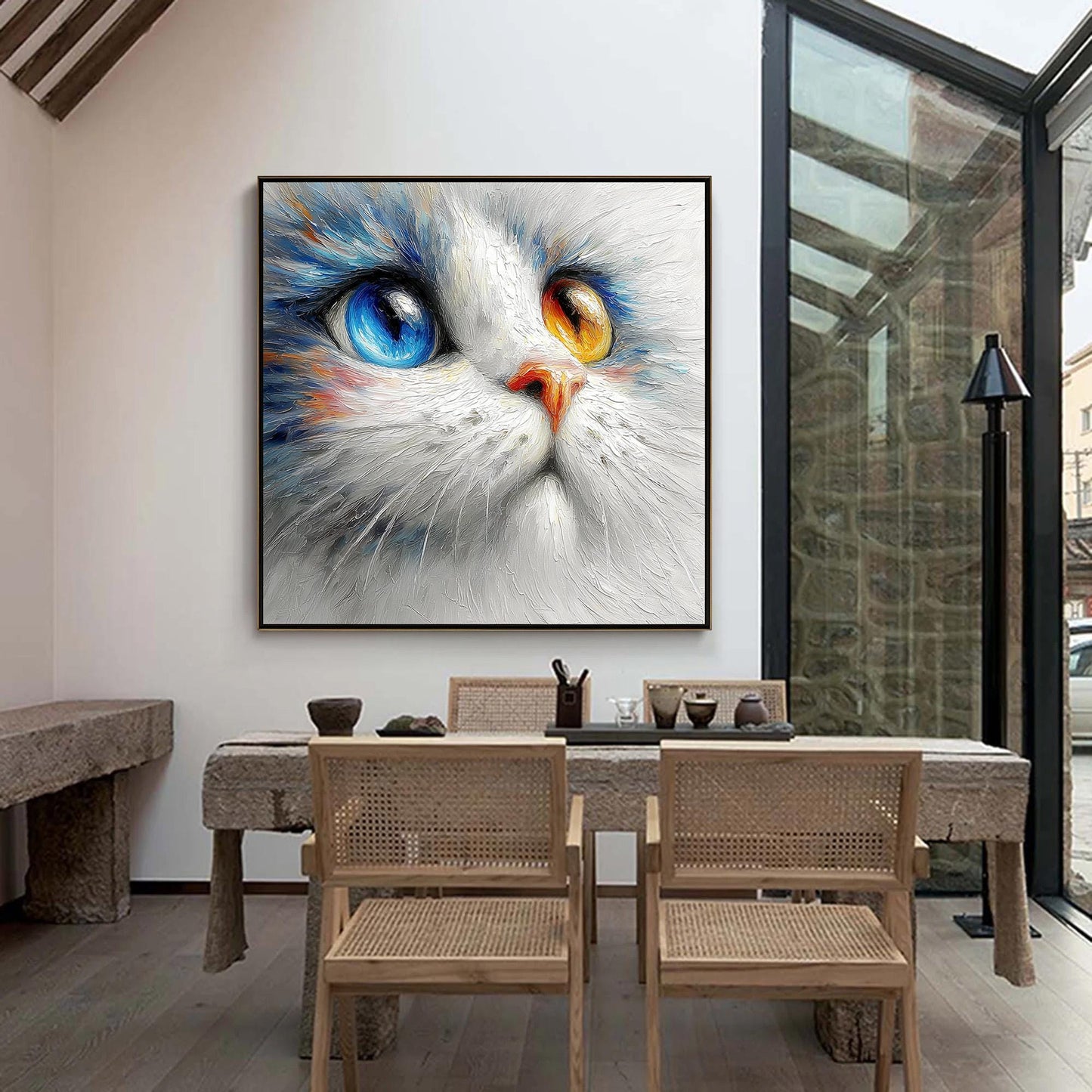 Realistic Cat Oil Painting Animal Wall Art