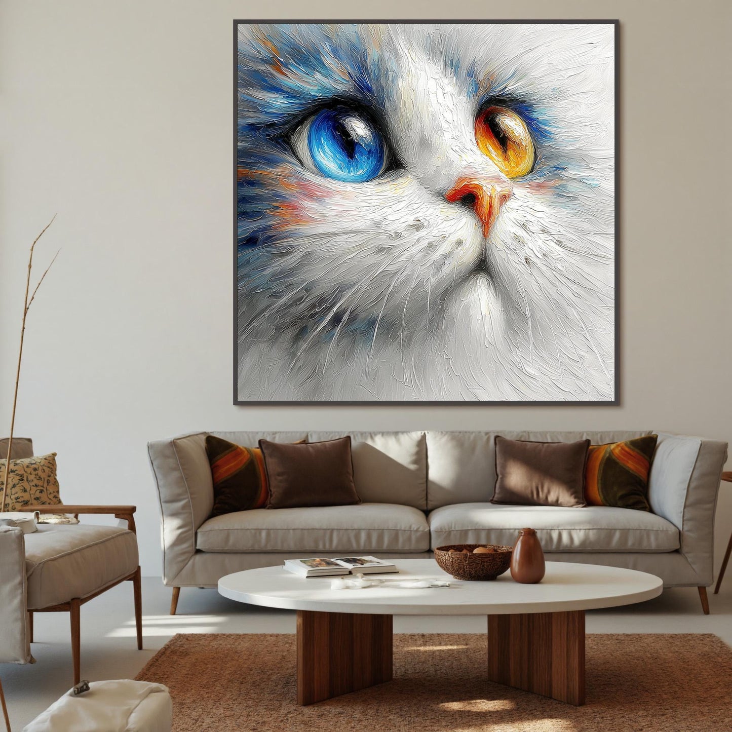 Realistic Cat Oil Painting Animal Wall Art