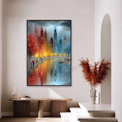 Colorful Cityscape City Architecture Wall Art