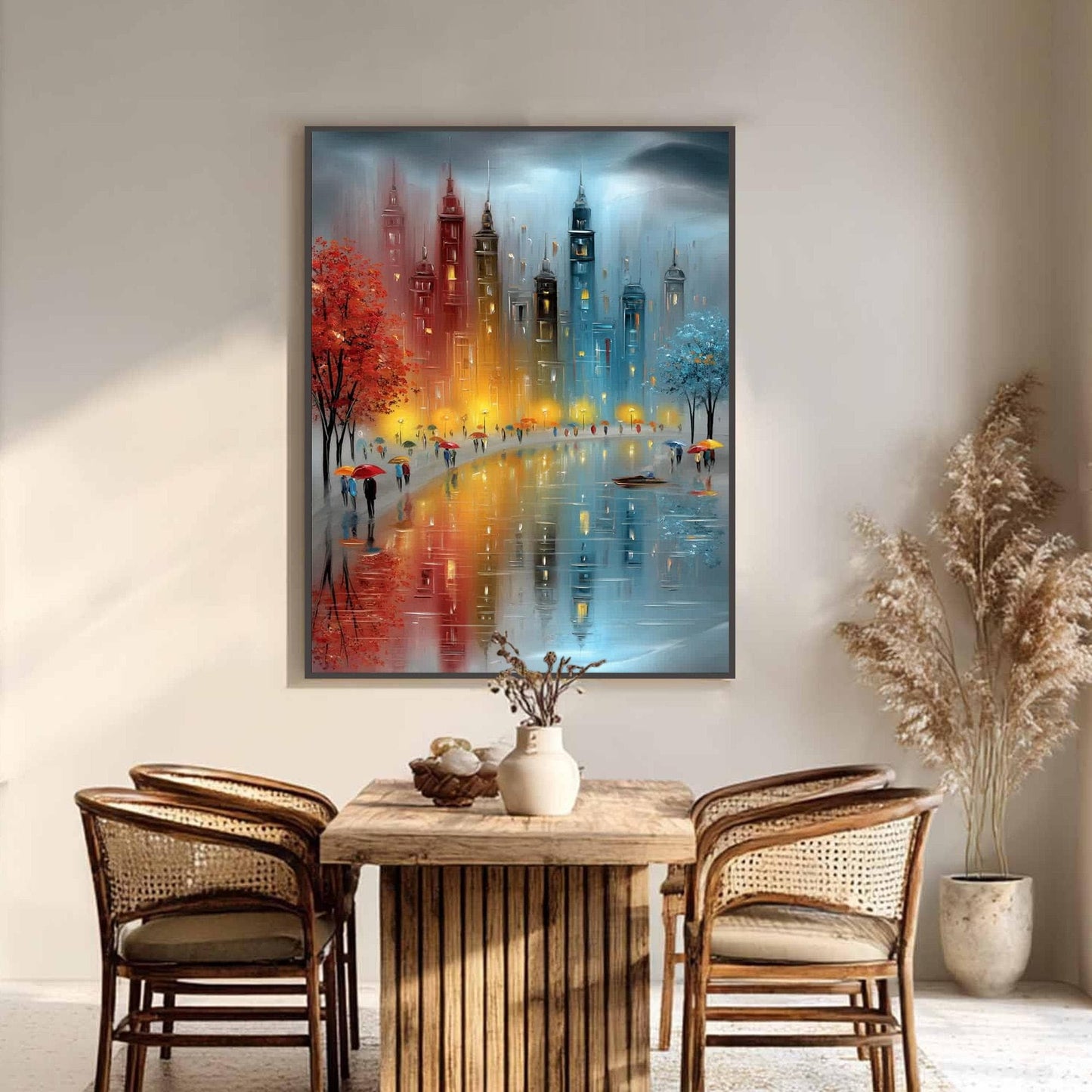Colorful Cityscape City Architecture Wall Art
