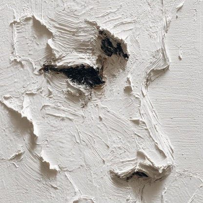 White – White Figurative Figure Portrait Wall Art | Wabi-Sabi Impasto Painting, view 5