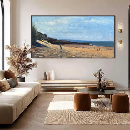 Serene Coastal Beach Seascape Wall Art – Oil Painting
