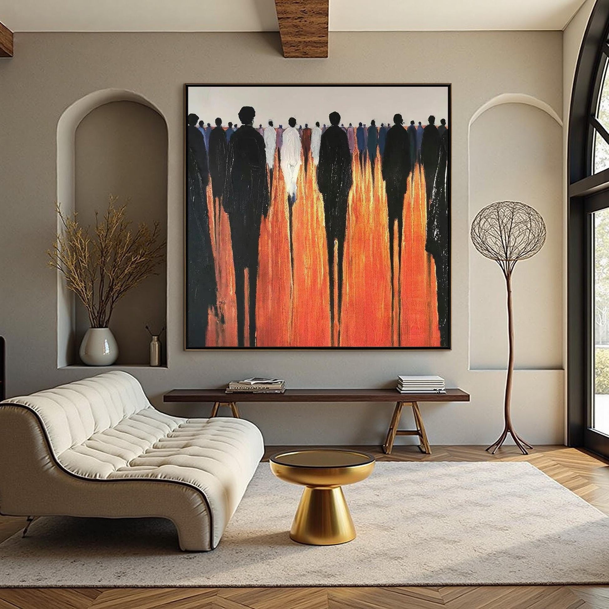 Abstract Human Oil Painting, Bold Modern Figure Artwork, Contemporary Wall Decor – Couple Figure Portrait Wall Art | Abstract