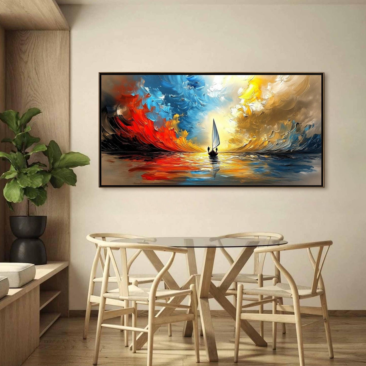 Colorful Sailboat Seascape Wall Art – Vibrant Sailboat