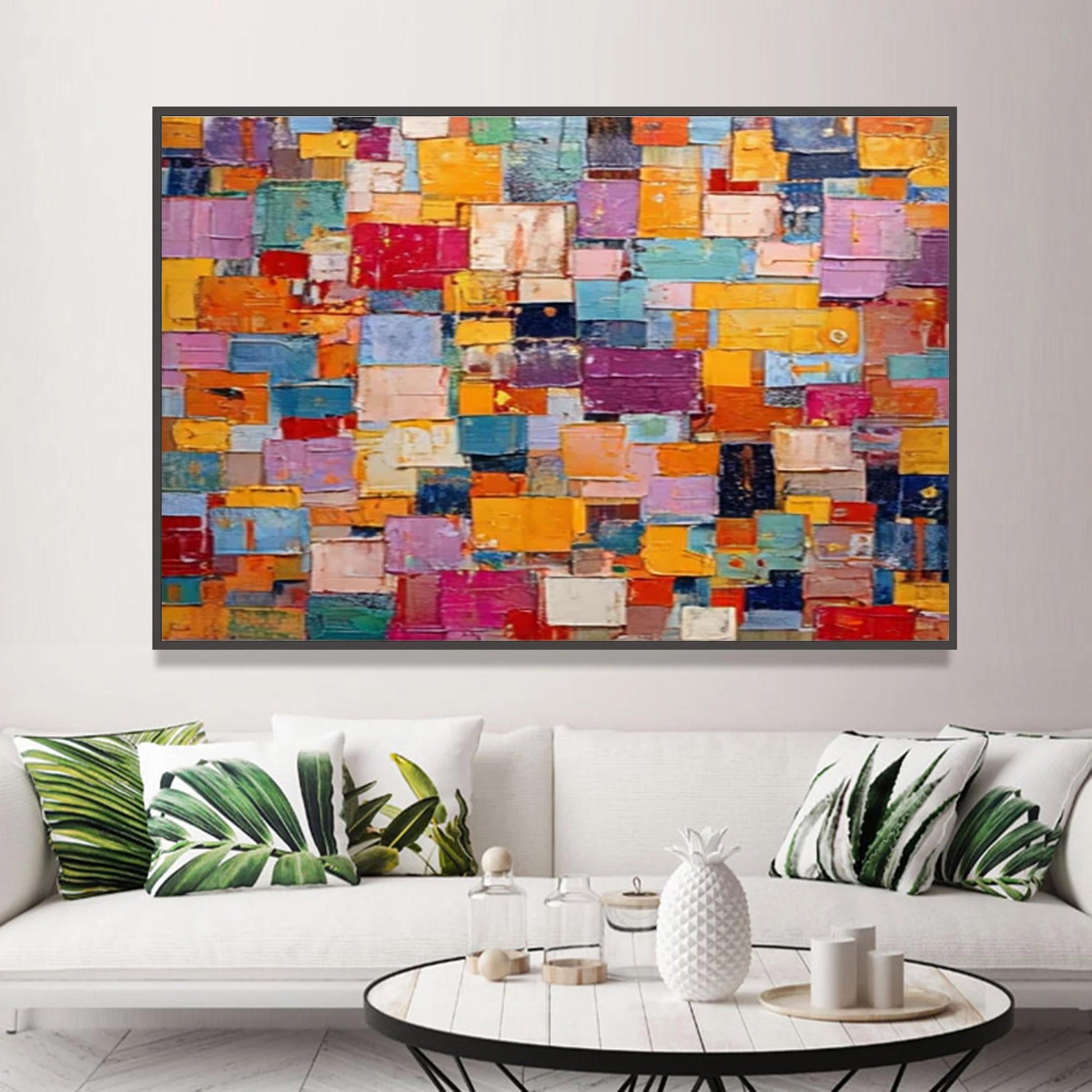 Colorful Abstract Oil Painting, Vibrant Textured Canvas Wall Art – Colorful Abstract Wall Art | Textured Oil Painting, view 4