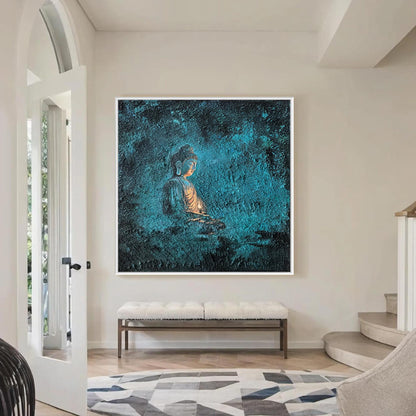 Blue Textured Abstract Wall Art