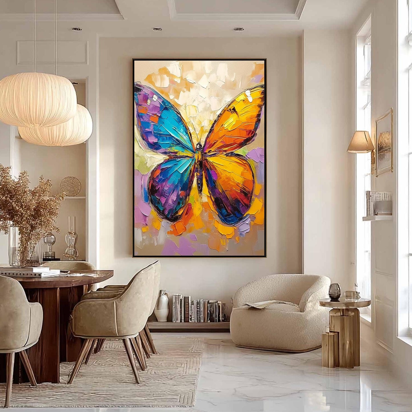 Original Butterfly – Colorful Butterfly Animal Wall Art | Abstract Oil Painting, view 1