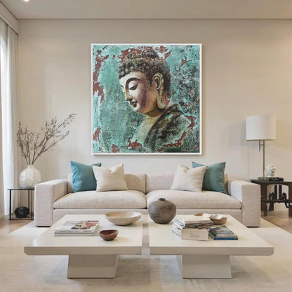 Black Textured Abstract 3D Texture Wall Art – Textured Buddha Oil Painting, Serene Meditation Wall Art, Tranquil Spiritual Artwork