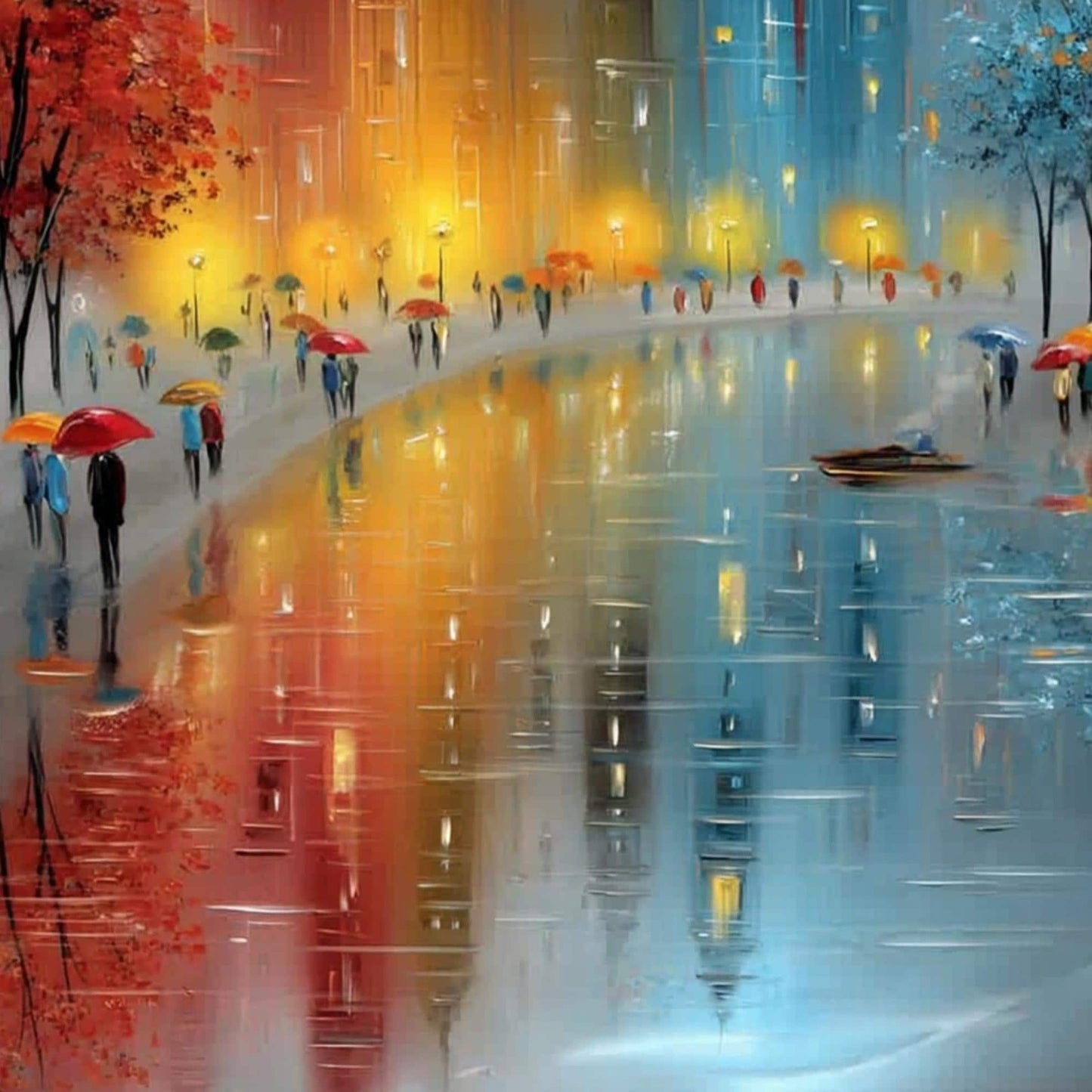 Original – Colorful Cityscape City Architecture Wall Art | Oil Painting, view 5