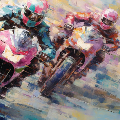 Dynamic Motorcycle – Colorful Abstract | Oil Painting, view 5
