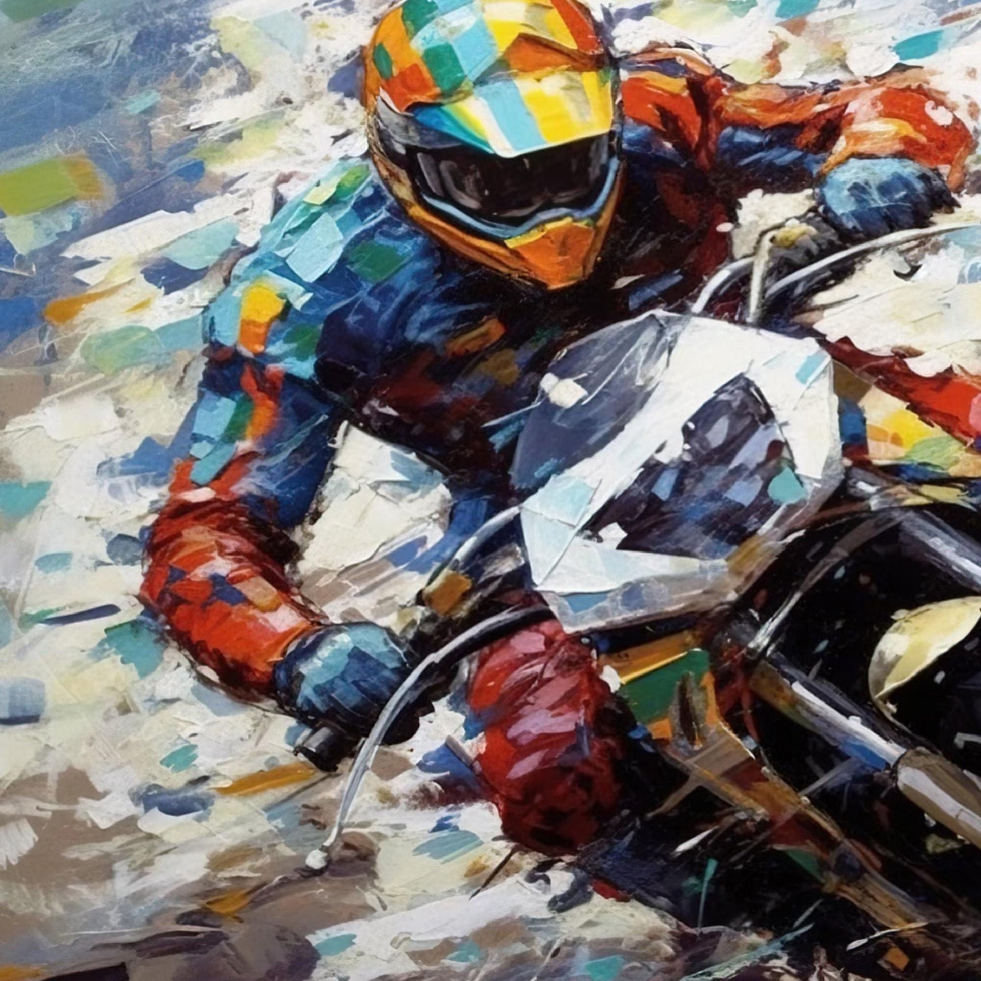 Vibrant Motorcycle – Abstract | Oil Painting, view 5