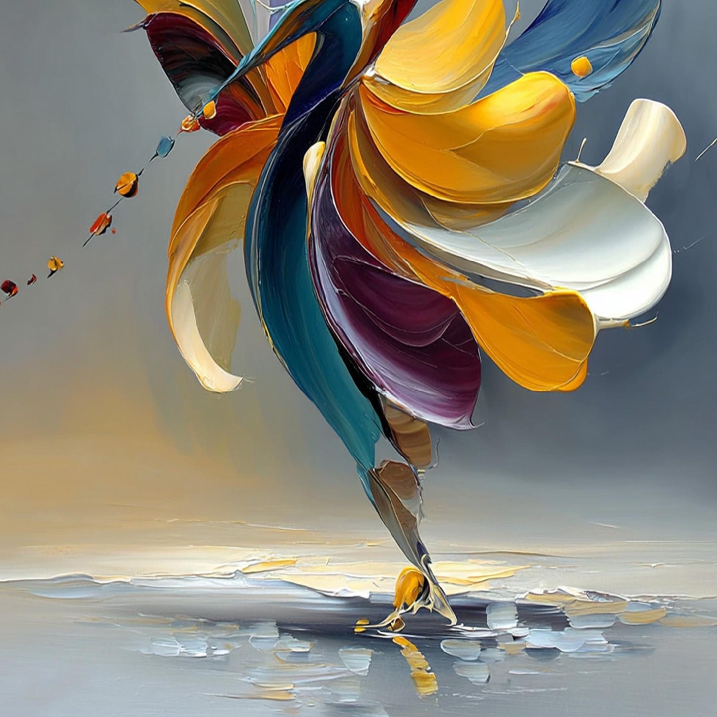 Abstract Dancer Oil Painting, Vibrant Figurative Art, Modern Home Decor – Couple Figure Portrait Wall Art | Abstract Oil Pain