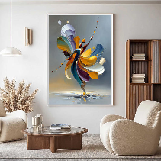 Abstract Dancer Oil Painting, Vibrant Figurative Art, Modern Home Decor – Couple Figure Portrait Wall Art | Abstract Oil Pain