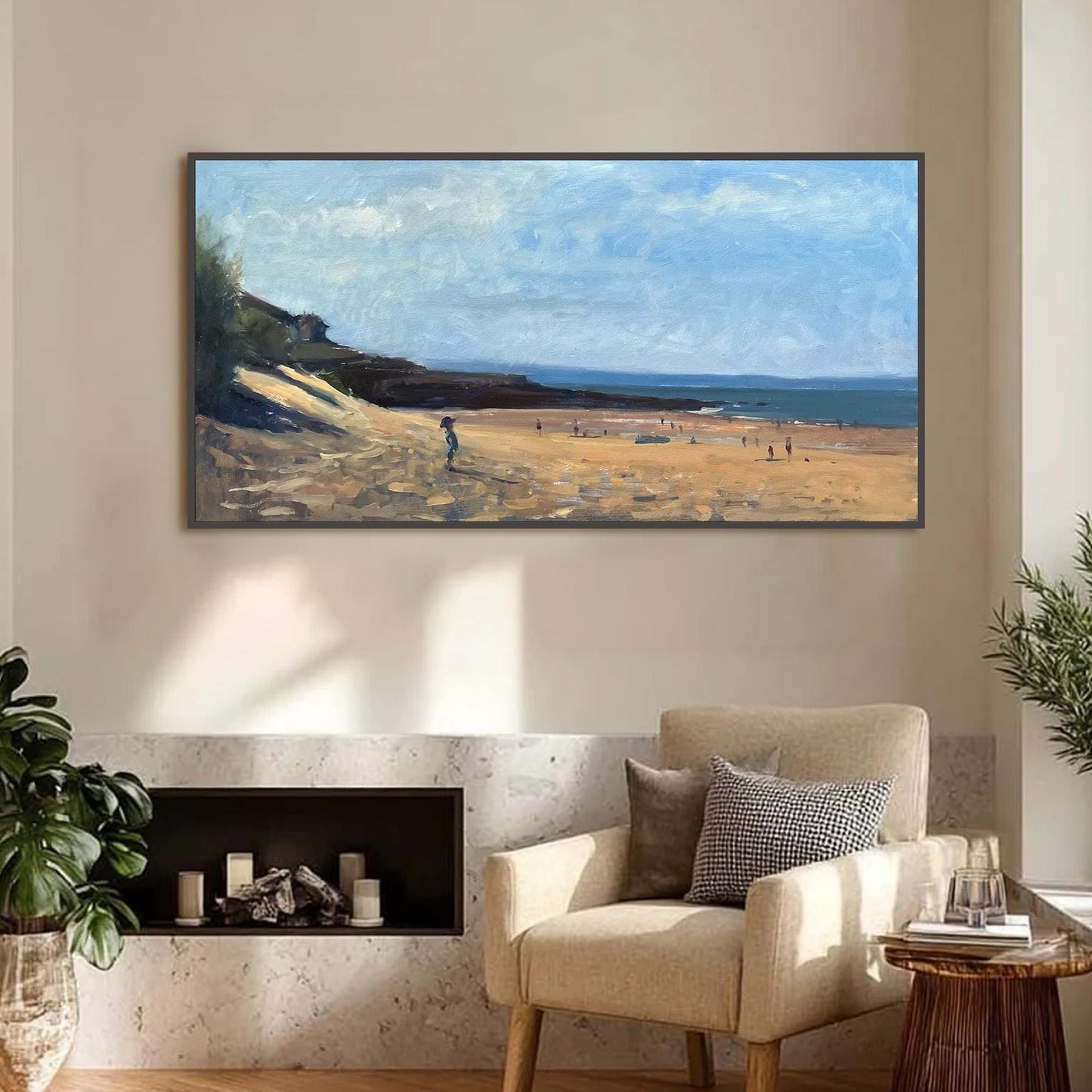 Coastal Beach – Beach Seascape Wall Art | Oil Painting, view 1
