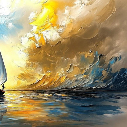 Colorful Sailboat Seascape Wall Art – Vibrant Sailboat