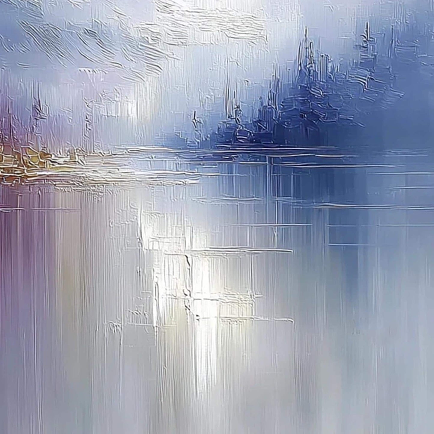 Abstract Mountain Lake Oil Painting, Tranquil Landscape Wall Art – Lake Landscape Wall Art | Abstract Oil Painting, view 5