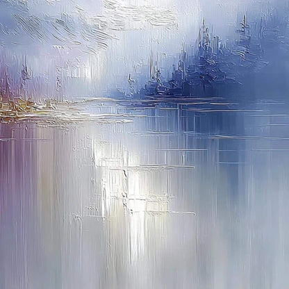 Abstract Mountain Lake Oil Painting, Tranquil Landscape Wall Art – Lake Landscape Wall Art | Abstract Oil Painting, view 5