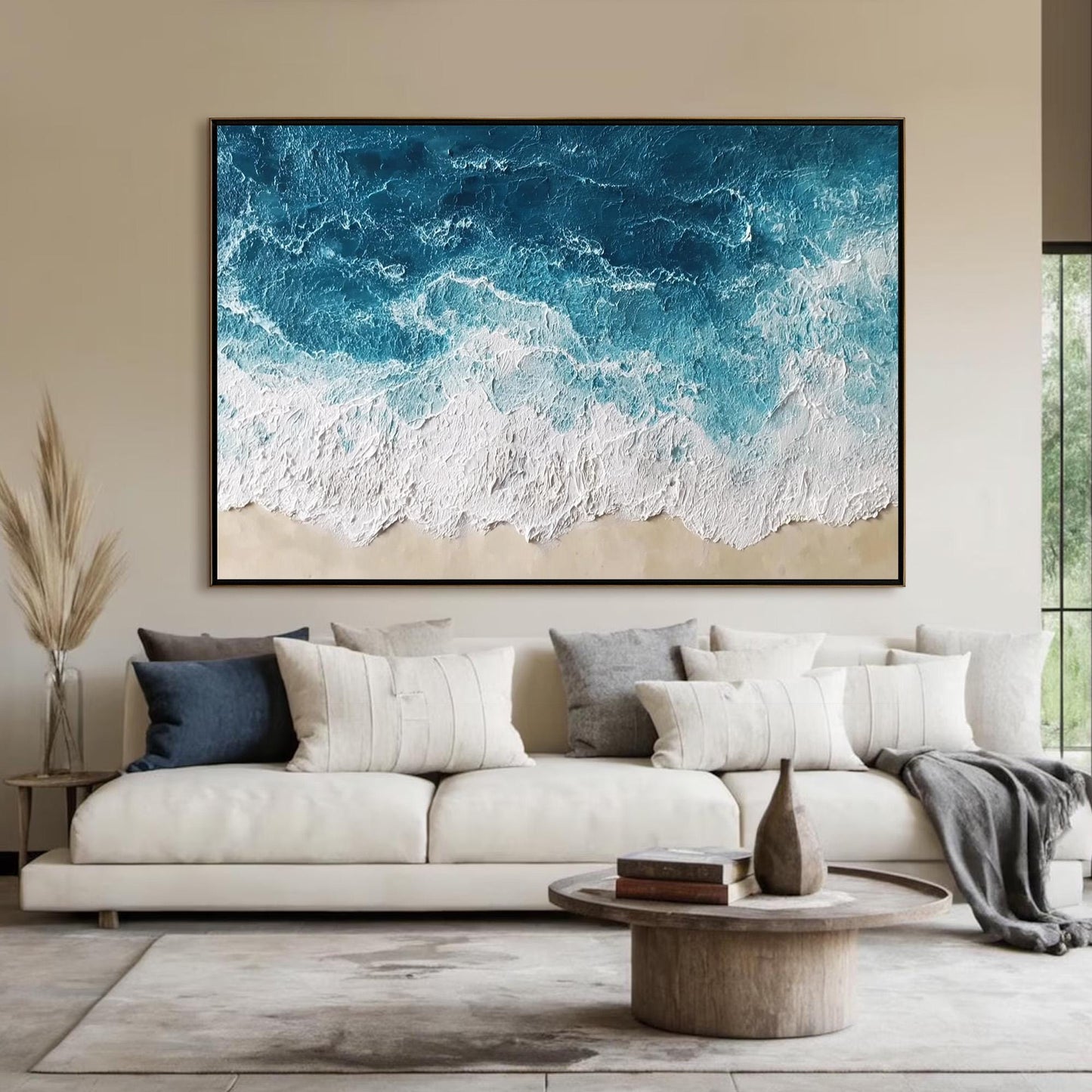 Textured Ocean Wave Oil Painting Seascape Wall Art