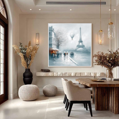 Impressionist City Architecture Wall Art – Paris Rainy Street