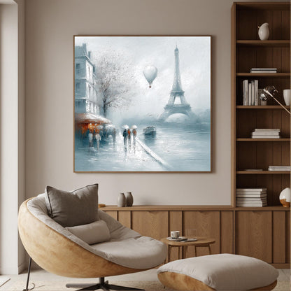 Impressionist City Architecture Wall Art – Paris Rainy Street