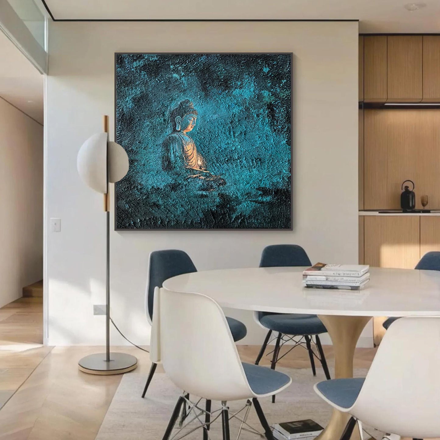 Blue Textured Abstract Wall Art