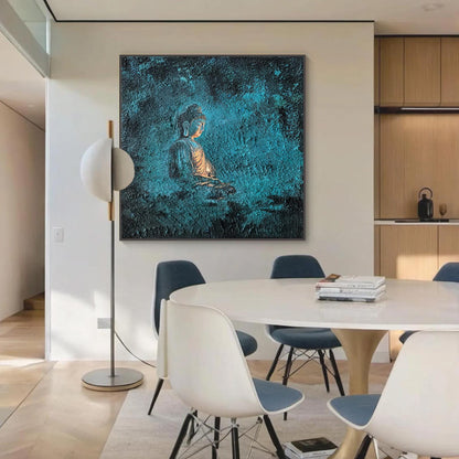 Blue Textured Abstract Wall Art