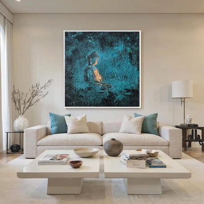 Blue Textured Abstract Wall Art