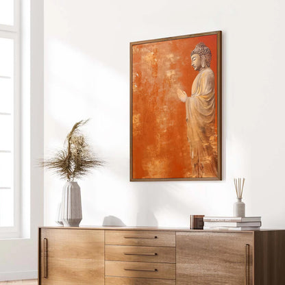 Spiritual Buddha – Orange Abstract | Oil Painting, view 3