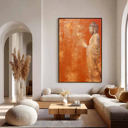 Spiritual Buddha – Orange Abstract | Oil Painting, view 1