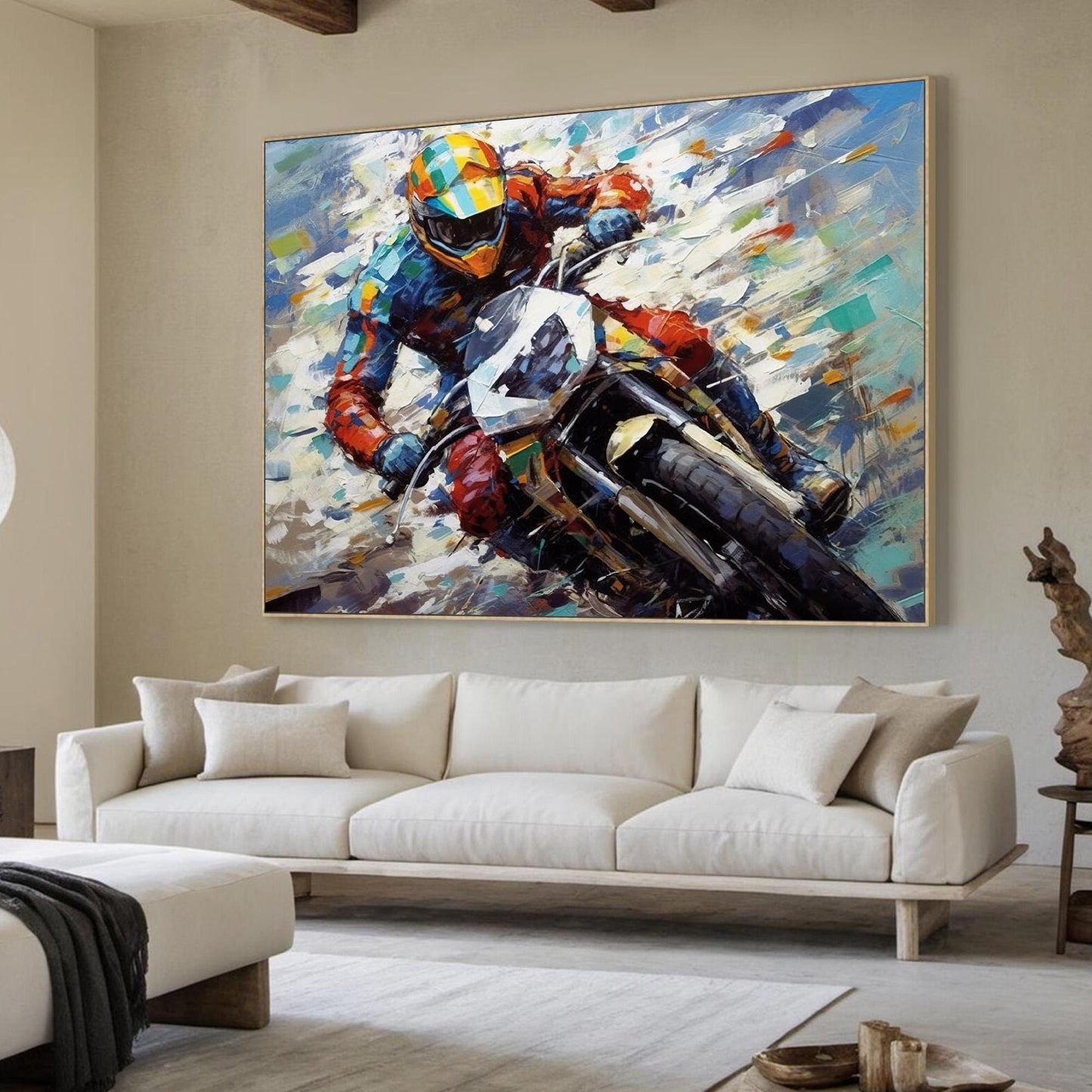 Vibrant Motorcycle – Abstract | Oil Painting, view 3