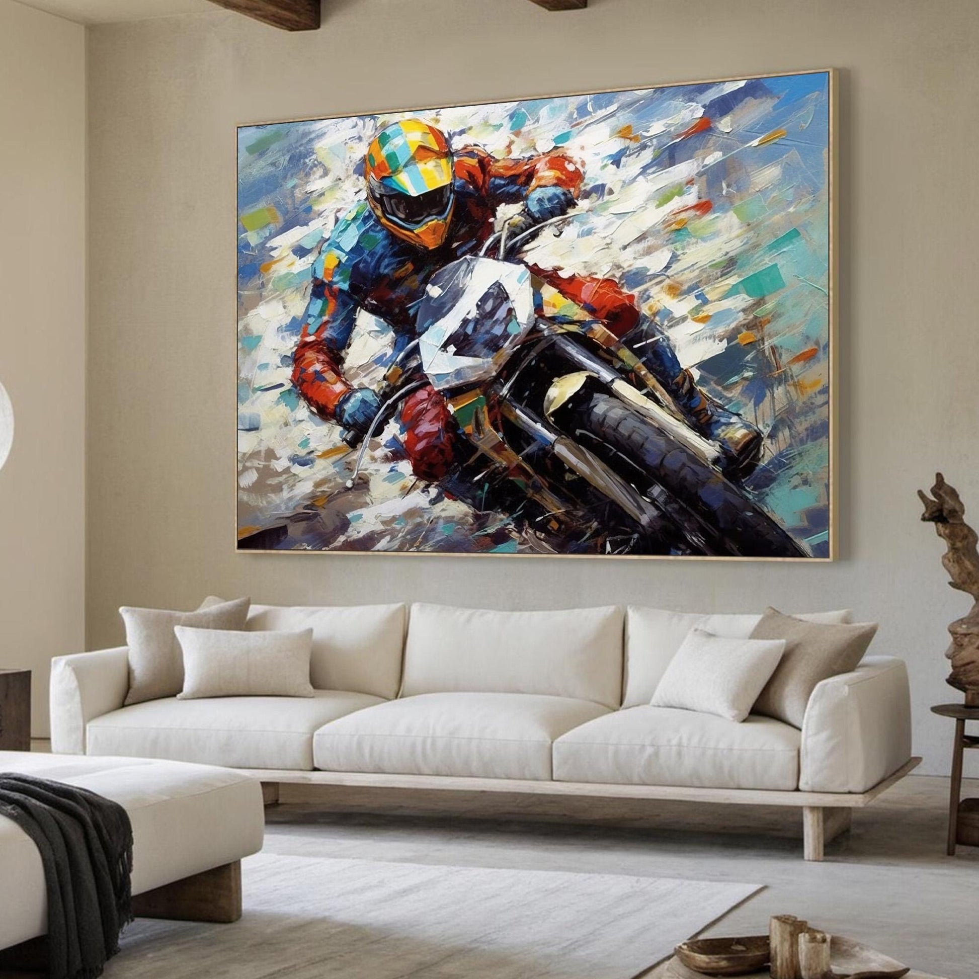 Vibrant Motorcycle – Abstract | Oil Painting, view 3
