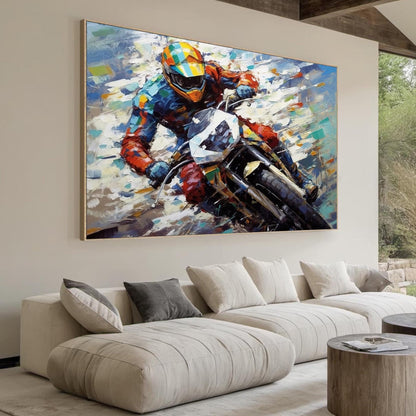 Vibrant Motorcycle – Abstract | Oil Painting, view 2